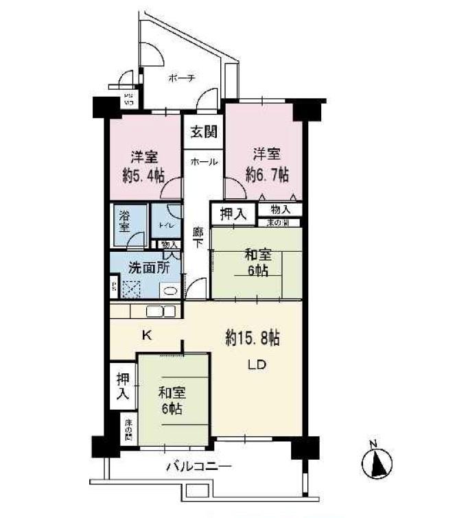 Floor plan. 4LDK, Price 17.8 million yen, Occupied area 90.53 sq m , Balcony area 12.58 sq m
