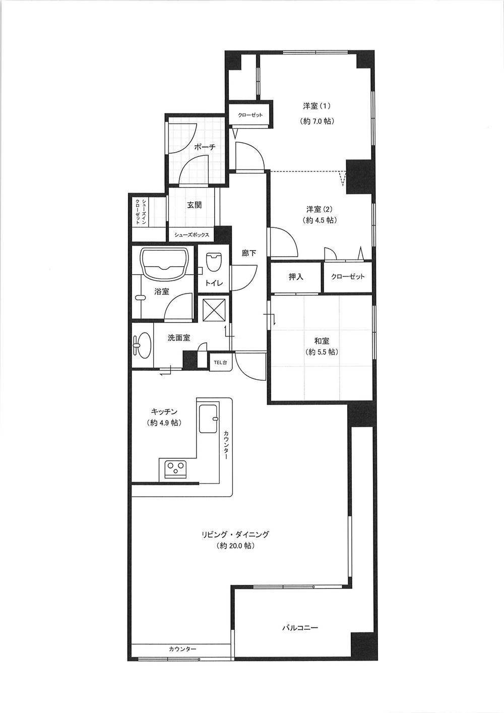 Floor plan. 3LDK, Price 29,200,000 yen, Occupied area 90.22 sq m , Balcony area 10.83 sq m indoor (October 2013) Shooting