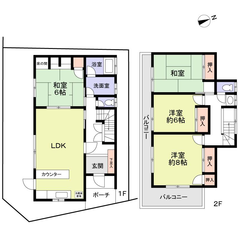 Floor plan. 29,800,000 yen, 4LDK, Land area 101.49 sq m , Building area 102.61 sq m