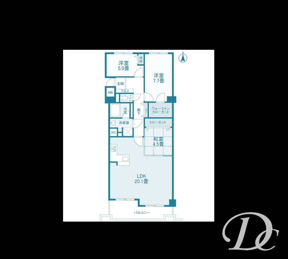 Floor plan. 3LDK, Price 24,300,000 yen, Occupied area 84.38 sq m , Balcony area 9.62 sq m