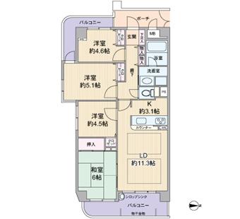 Floor plan. 3LDK + S (storeroom), Price 27 million yen, Occupied area 76.29 sq m , Balcony area 14.78 sq m