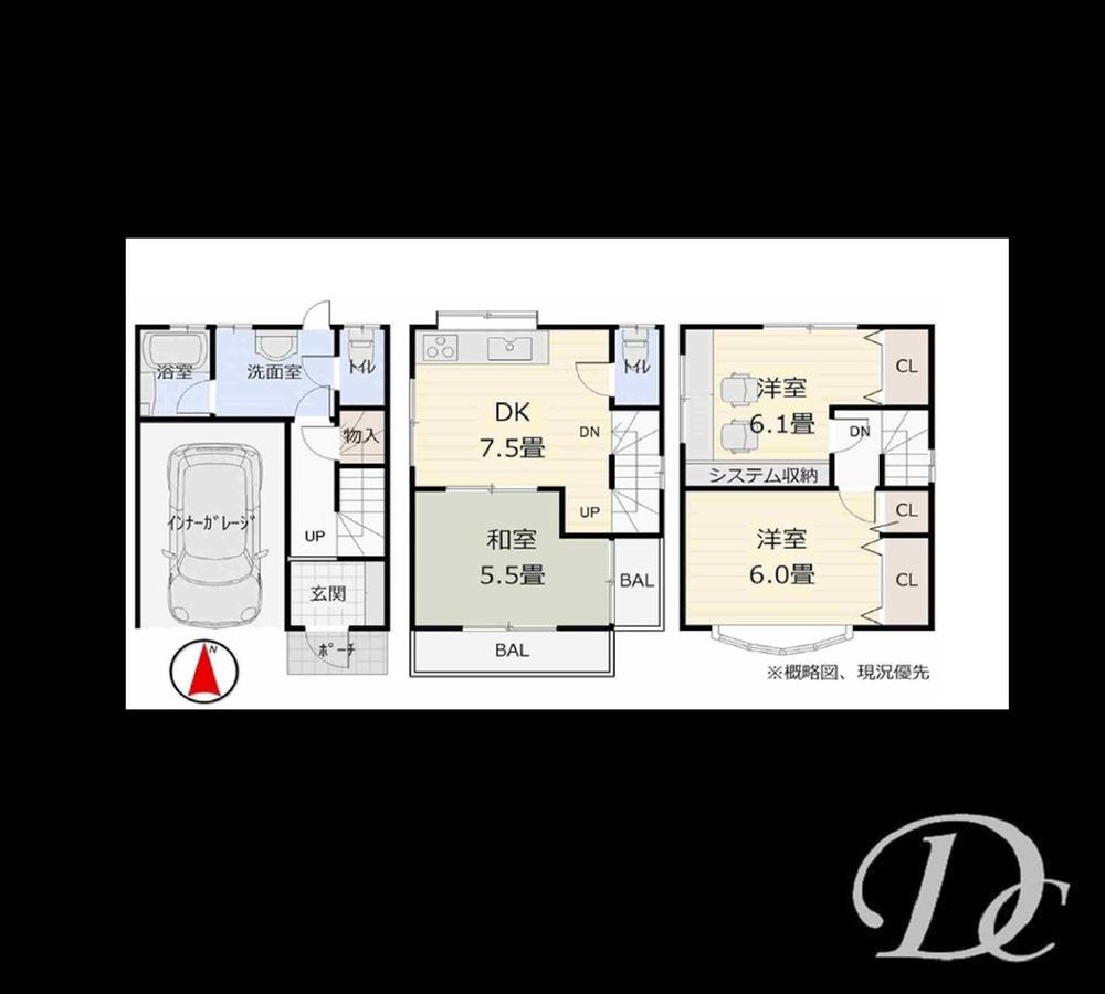 Floor plan. 15.9 million yen, 3DK, Land area 47.92 sq m , Building area 75.09 sq m