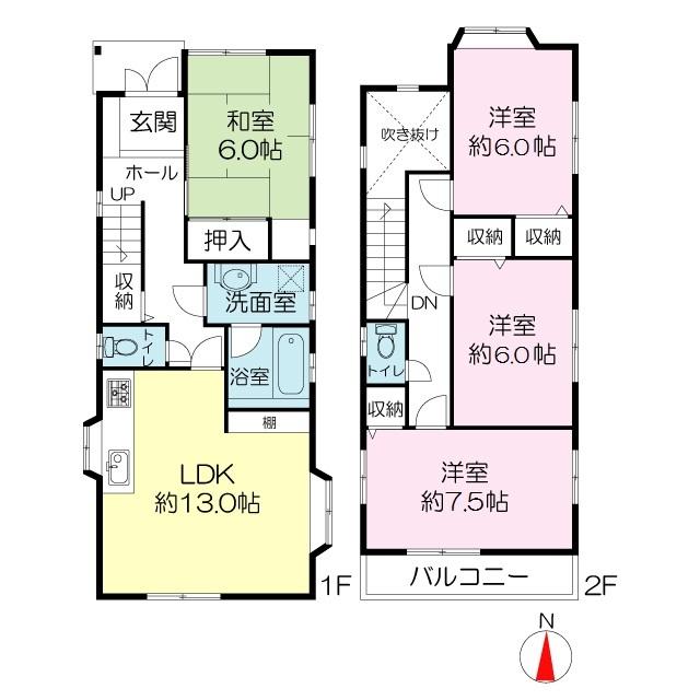 Floor plan. 39,800,000 yen, 4LDK, Land area 102.1 sq m , Building area 96.47 sq m