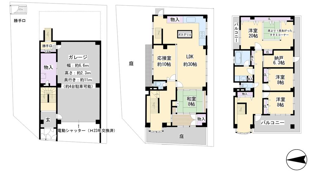 Floor plan. 100 million yen, 5LDK + S (storeroom), Land area 308.61 sq m , Building area 397.11 sq m