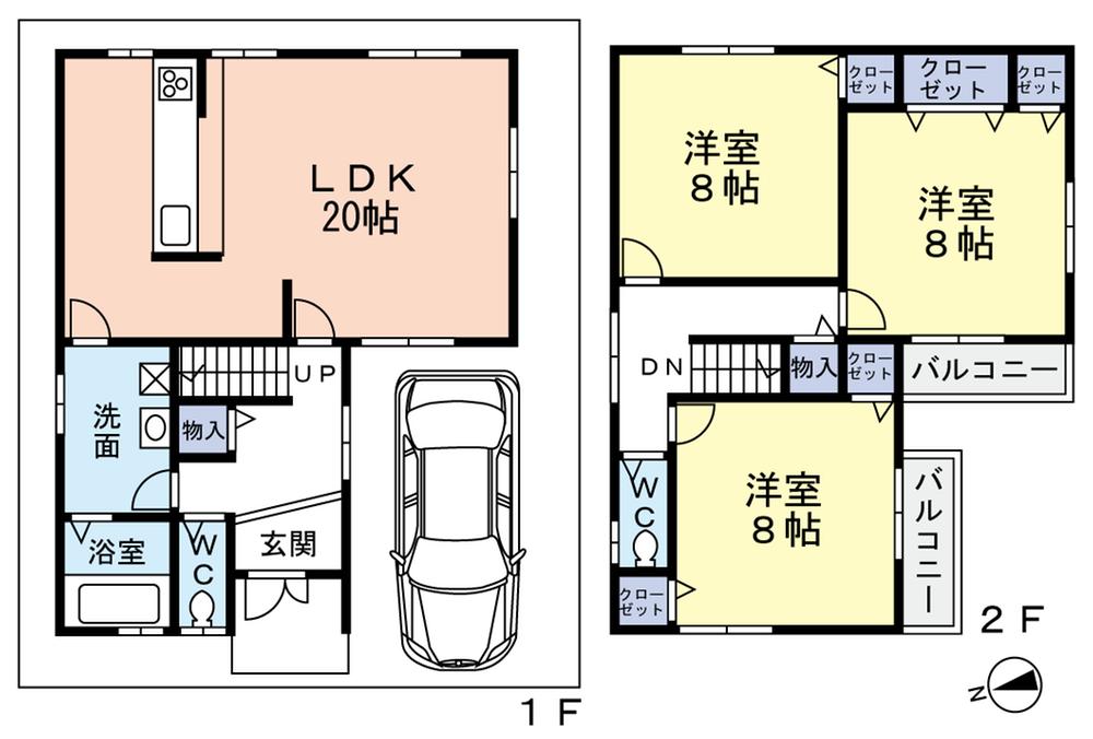 Floor plan. (No. 7 locations), Price 29,700,000 yen, 3LDK, Land area 91.93 sq m , Building area 105.3 sq m