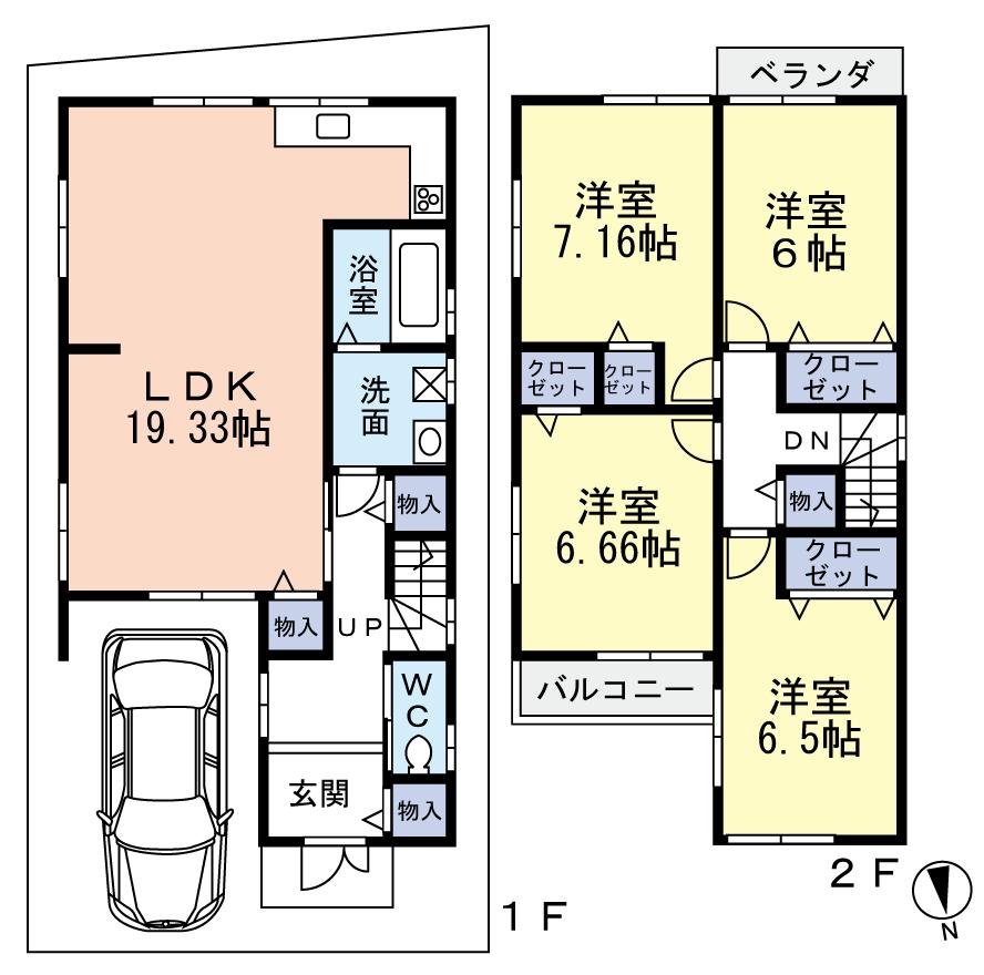 Floor plan. (No. 12 locations), Price 29,700,000 yen, 4LDK, Land area 90.66 sq m , Building area 106.92 sq m