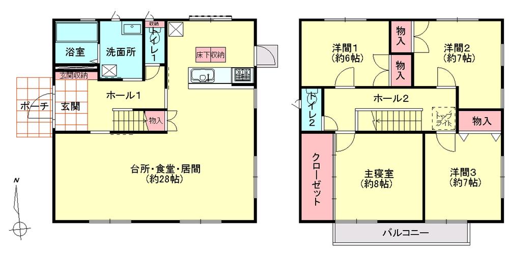 Floor plan. 19,800,000 yen, 4LDK, Land area 198.75 sq m , Building area 134.14 sq m