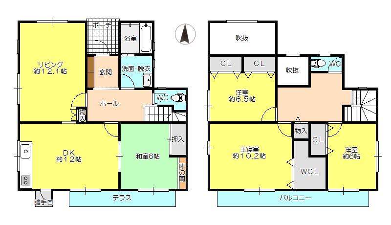 Floor plan. 11.5 million yen, 4LDK, Land area 231.59 sq m , Building area 135.77 sq m