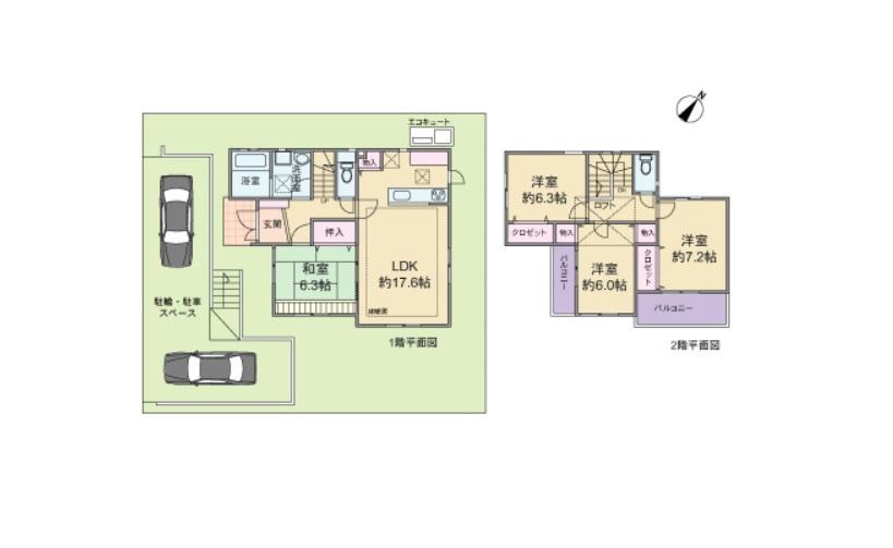 Floor plan. 28.8 million yen, 4LDK, Land area 191.39 sq m , Building area 107.5 sq m