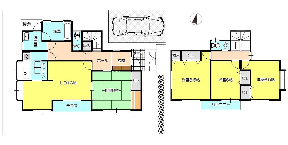 Floor plan. 13.8 million yen, 4LDK, Land area 200.64 sq m , Building area 118.4 sq m