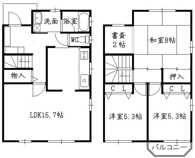 Floor plan. 9.5 million yen, 3LDK + S (storeroom), Land area 115.31 sq m , Building area 87.1 sq m