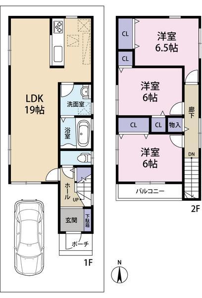 Floor plan. 25,800,000 yen, 3LDK, Land area 85.9 sq m , Building area 86.67 sq m