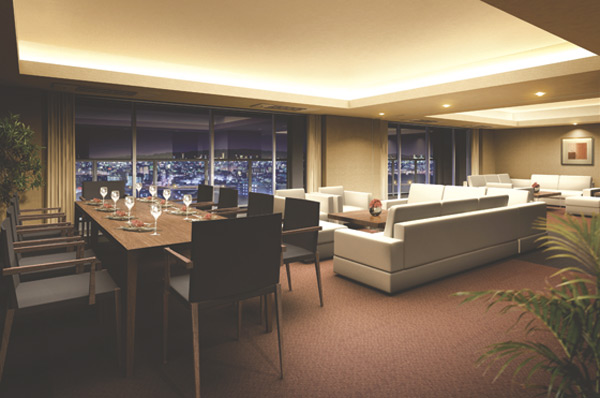 Shared facilities.  [Sky Lounge] A beautiful night view that spread to one wall from the 23rd floor, Gracefully directing the party time. Charter available as well (Sky Lounge Rendering ※ Use fee TBD)