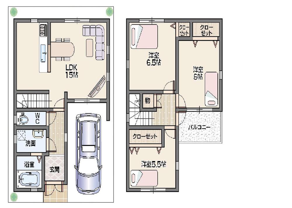Floor plan. 21,800,000 yen, 3LDK, Land area 71.85 sq m , Building area 85.9 sq m 2 storey!
