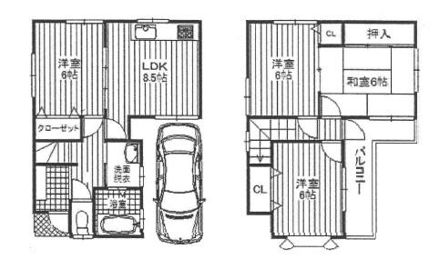 Floor plan. 19.5 million yen, 4DK, Land area 66.12 sq m , Building area 77.23 sq m 4LDK + is a floor plan of the garage