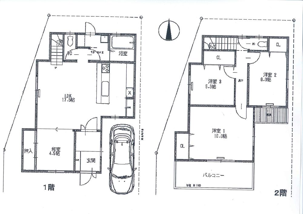 Floor plan. 27,800,000 yen, 4LDK, Land area 100.27 sq m , Building area 102.26 sq m
