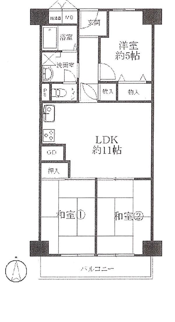 Floor plan. 3LDK, Price 10.8 million yen, Footprint 64.8 sq m , Balcony area 6.48 sq m