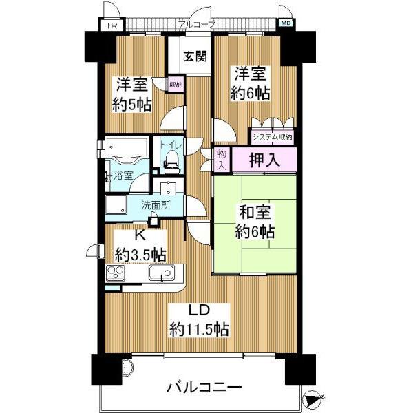 Floor plan. 3LDK, Price 19,800,000 yen, Occupied area 71.02 sq m 3LDK