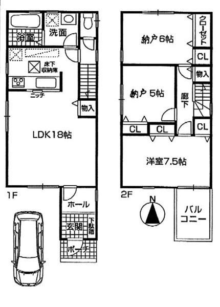 Floor plan. 25,800,000 yen, 3LDK, Land area 85.82 sq m , Building area 85.86 sq m