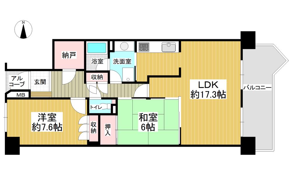 Floor plan. 2LDK + S (storeroom), Price 15.3 million yen, Occupied area 74.78 sq m , Balcony area 11.45 sq m
