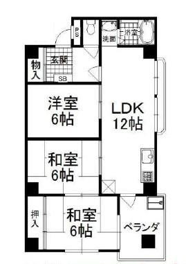 Floor plan. 3LDK, Price 5.8 million yen, Footprint 59.2 sq m , Is a floor plan of the balcony area 5.94 sq m 3LDK