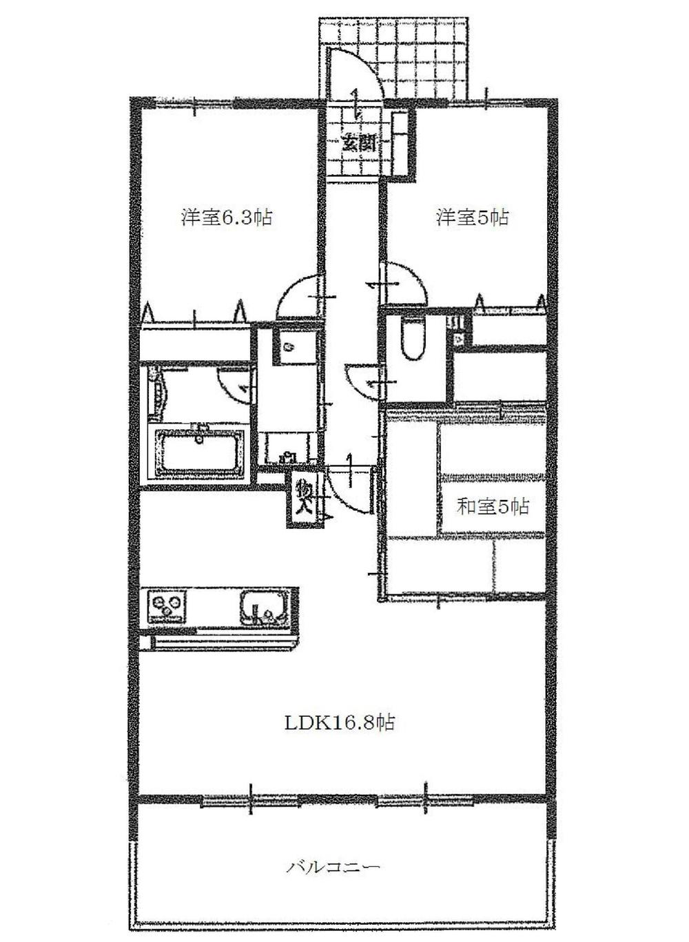 Floor plan. 3LDK, Price 29,800,000 yen, Occupied area 71.82 sq m , Balcony area 13 sq m   ☆ Refurbished ・ Immediate Available!