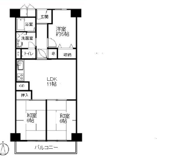 Floor plan. 3LDK, Price 10.8 million yen, Footprint 64.8 sq m , Balcony area 6.48 sq m was renovation completed in this October.