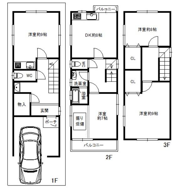 Floor plan. 19,800,000 yen, 4DK, Land area 76.04 sq m , Building area 107.1 sq m