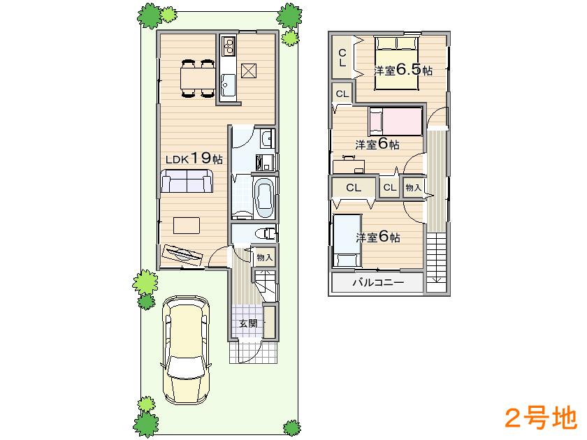 Floor plan. (No. 2 locations), Price 25,800,000 yen, 4LDK, Land area 85.9 sq m , Building area 86.67 sq m