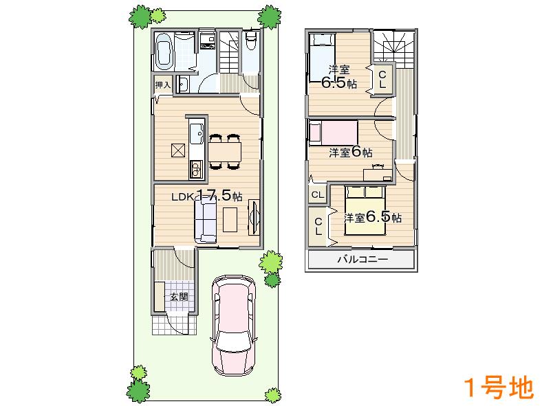 Floor plan. (No. 1 point), Price 25,800,000 yen, 4LDK, Land area 85.89 sq m , Building area 85.86 sq m
