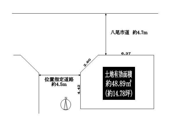 Compartment figure. Land price 7.39 million yen, Land area 64 sq m land 14.78 square meters