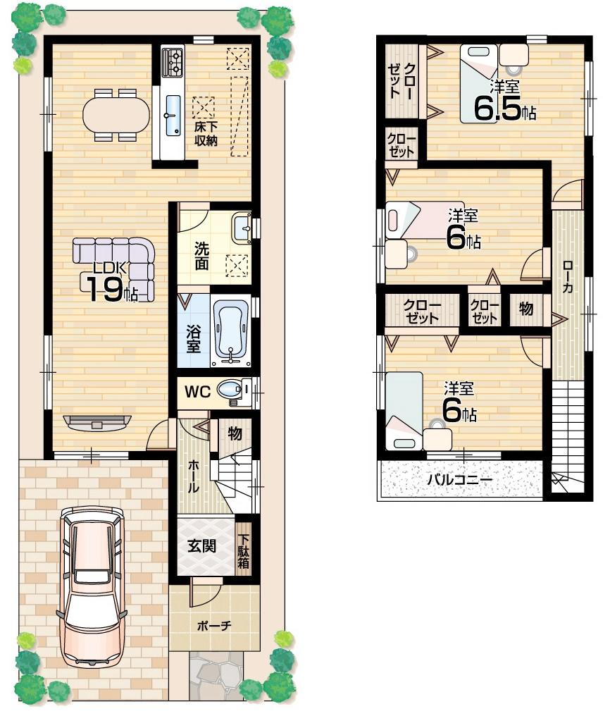 Floor plan. (No. 2 locations), Price 25,800,000 yen, 3LDK, Land area 85.9 sq m , Building area 86.67 sq m