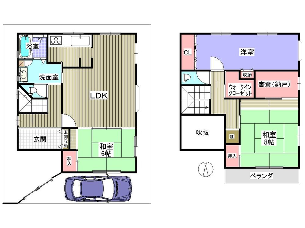 Floor plan. 22,800,000 yen, 3LDK + S (storeroom), Land area 102.3 sq m , Building area 102.3 sq m