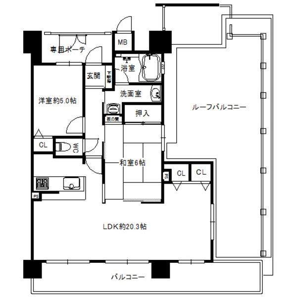 Floor plan. 2LDK, Price 24,800,000 yen, Occupied area 68.09 sq m , Balcony area 19.8 sq m