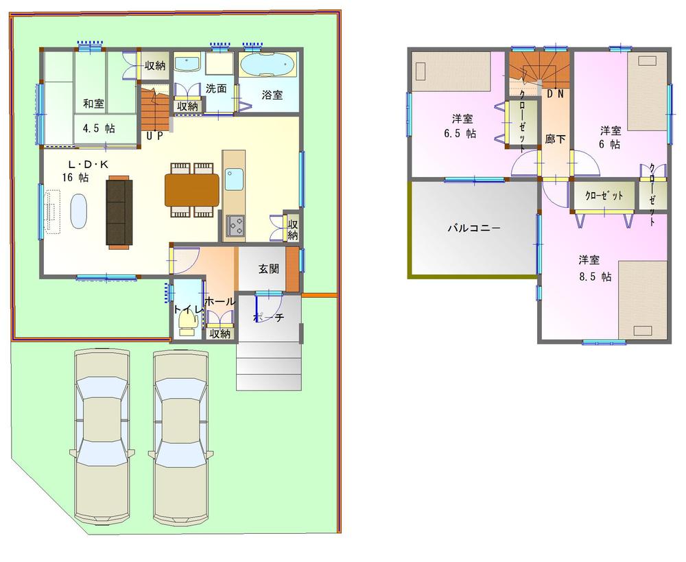 Floor plan. (No. 1 point), Price 34,998,000 yen, 4LDK, Land area 127.88 sq m , Building area 91.53 sq m