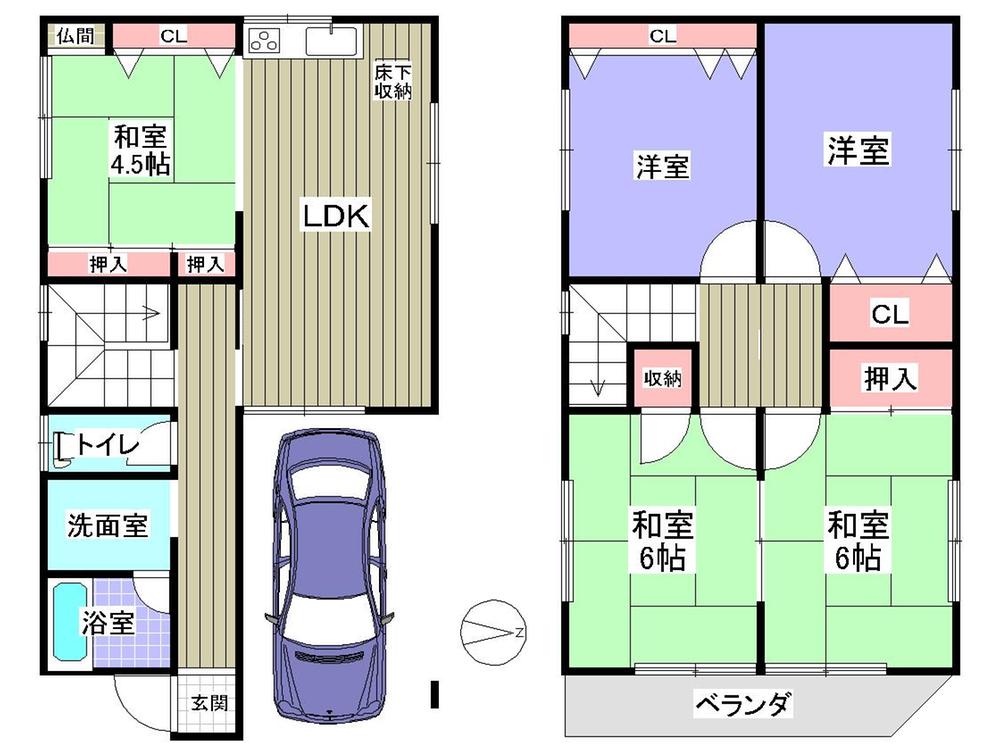 Floor plan. 17.8 million yen, 5DK, Land area 87.76 sq m , Building area 85.65 sq m