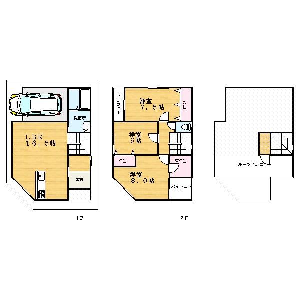 Floor plan. (1), Price 26,800,000 yen, 3LDK, Land area 75.06 sq m , Building area 97.7 sq m