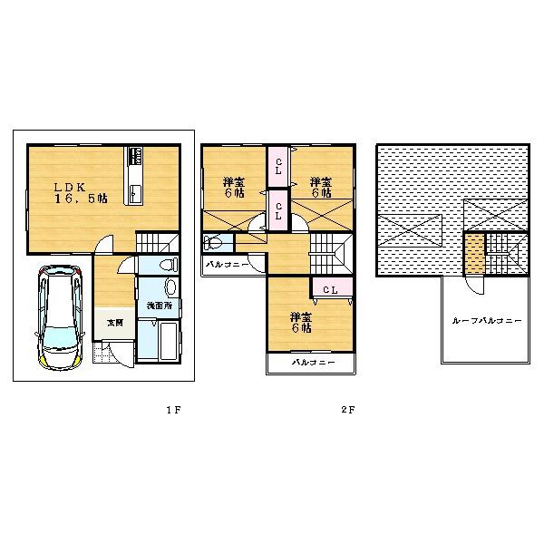 Floor plan. (2), Price 24,800,000 yen, 3LDK, Land area 75.06 sq m , Building area 92.72 sq m