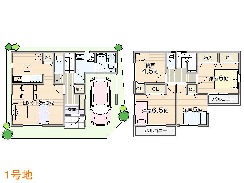 Floor plan. (No. 1 point), Price 24,800,000 yen, 4LDK, Land area 84.4 sq m , Building area 99.63 sq m
