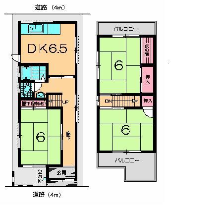 Floor plan. 5.5 million yen, 3DK, Land area 50.95 sq m , Building area 59.85 sq m