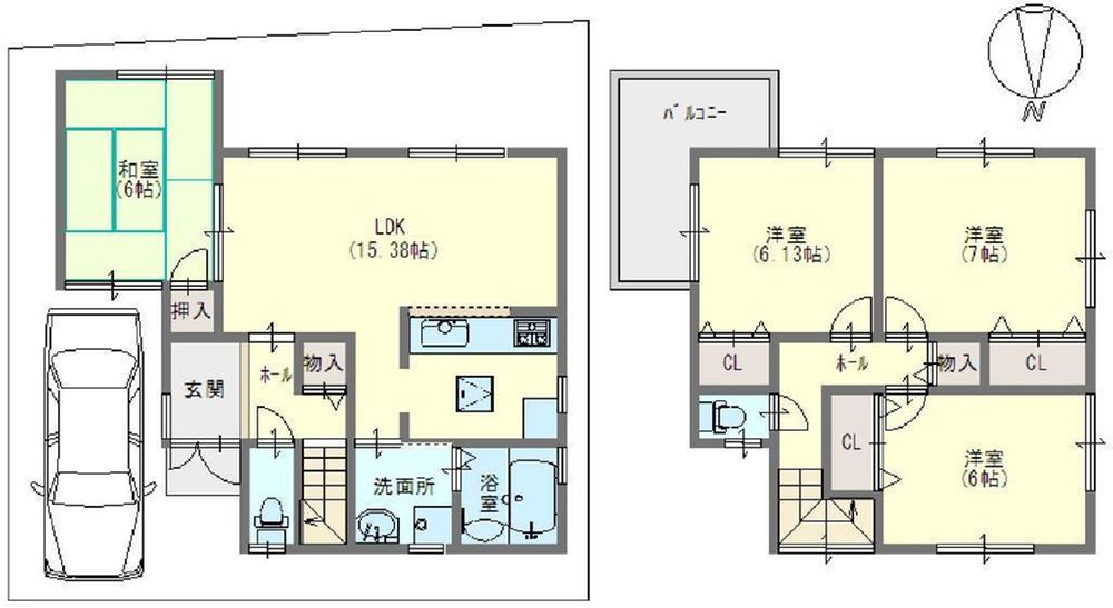 Floor plan. 25,800,000 yen, 4LDK, Land area 98.63 sq m , Building area 93.95 sq m