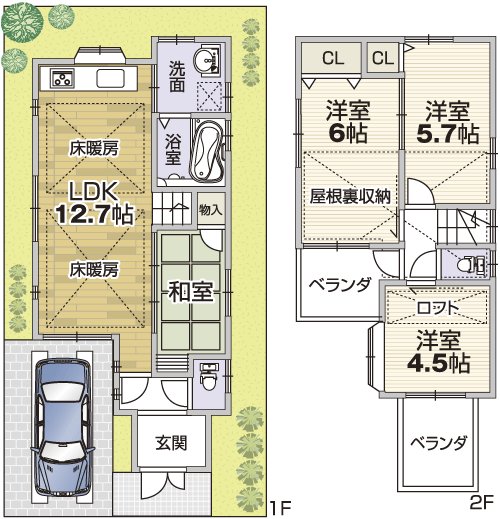 Floor plan. (No. 21 locations), Price 28.8 million yen, 4LDK, Land area 72.93 sq m , Building area 73.03 sq m