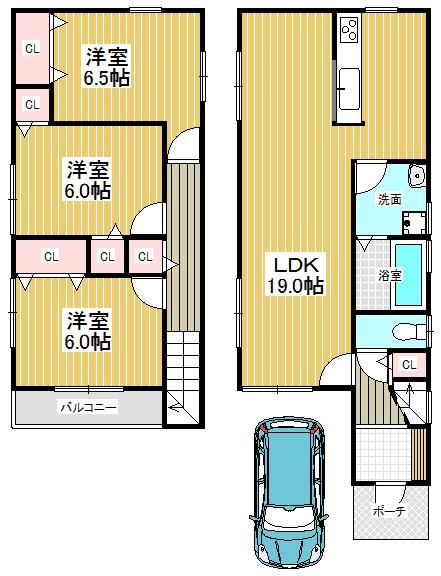 Floor plan. 25,800,000 yen, 3LDK, Land area 85.9 sq m , Building area 86.67 sq m