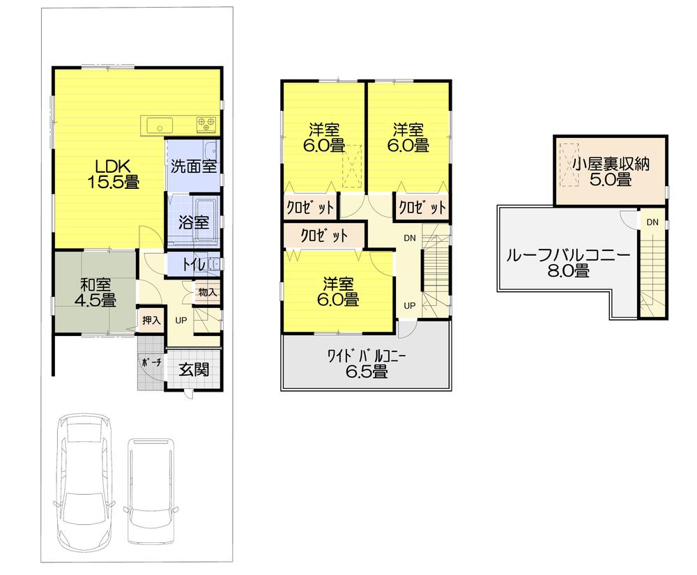 Floor plan. (No. 4 locations), Price 37,600,000 yen, 4LDK, Land area 108.6 sq m , Building area 95.58 sq m