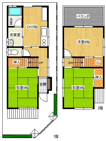Floor plan. 7.8 million yen, 3DK, Land area 57.93 sq m , Floor interior of the building area 56.73 sq m 3DK has been used to very beautiful. 