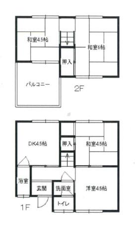 Floor plan. 6 million yen, 4DK, Land area 45.68 sq m , Is a floor plan of the building area 55.48 sq m 4DK