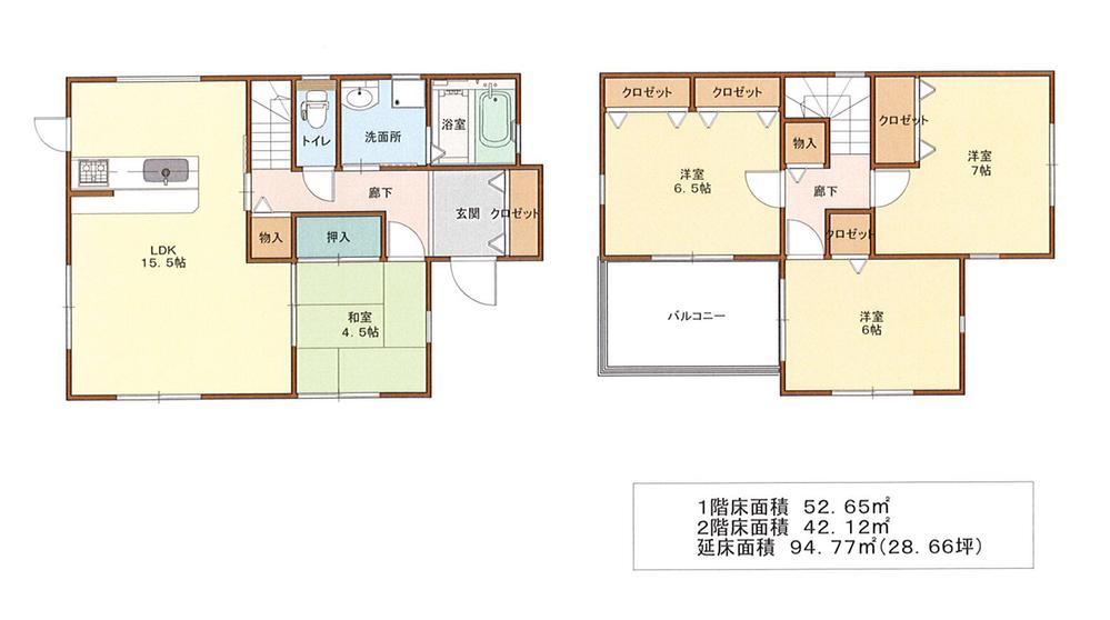 Floor plan. 33,800,000 yen, 4LDK, Land area 341.24 sq m , Floor plan of a building area of ​​94.77 sq m room 4LDK