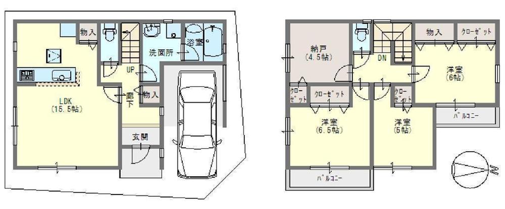 Floor plan. 24,800,000 yen, 4LDK, Land area 84.4 sq m , Building area 99.63 sq m spacious LDK is attractive.
