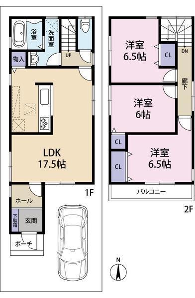 Floor plan. 25,800,000 yen, 3LDK, Land area 85.89 sq m , Building area 85.86 sq m