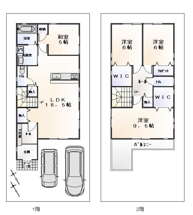 Other. (A No. land model house specification), Price 39,700,000 yen, Land area 107.24 sq m , Building area 110.16 sq m
